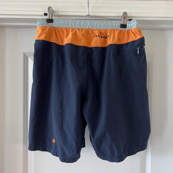 Birddogs Shorts | Medium Long | Navy/Orange Trim | Built-In Liner - Picture 2 of 3